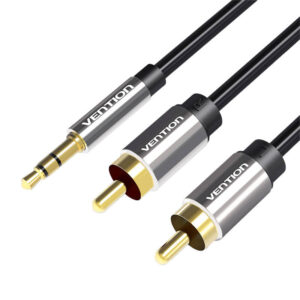 Audio kabel 2×RCA na 3,5mm Vention BCFBD 0,5 m (černý)