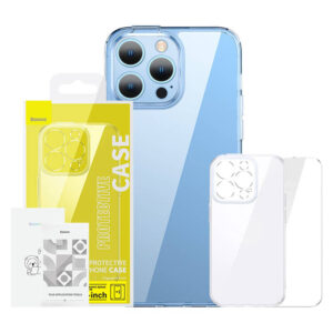Baseus SuperCeramic Průhledné pouzdro a sada tvrzeného skla pro iPhone 14 Plus