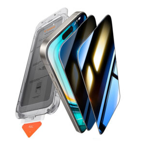 Torras Install Master ochranné sklo s ochranou soukromí pro iPhone 16 Plus