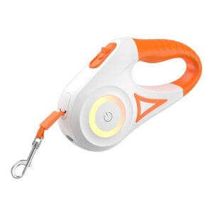 Rojeco Automatické vodítko pro psy LED 5 m (bílá a oranžová)