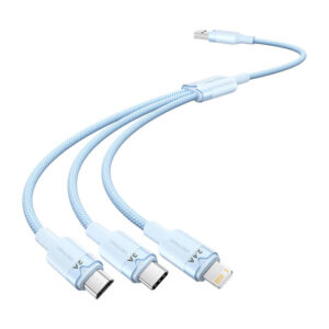 Kabel USB 2.0 A na 3 v 1 3A Vention CTPLG 1,5 m (modrý)