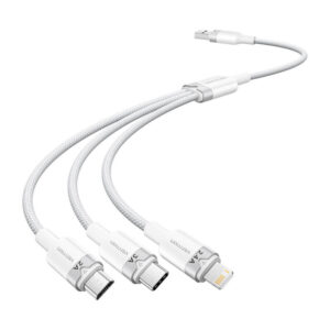 Kabel USB 2.0 A na 3 v 1 3A Vention CTPWG 1,5 m (bílý)