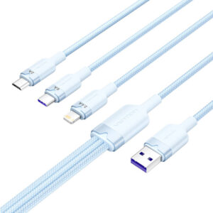 Kabel USB 2.0 A na 3 v 1 6A Vention CTRLG 1,5 m (modrý)