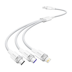 Kabel USB 2.0 A na 3 v 1 6A Vention CTRWG 1,5 m (bílý)
