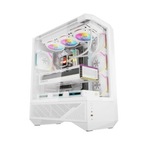 Počítačová skříň Darkflash DY460 (bílá) + 4 ventilátory ARGB