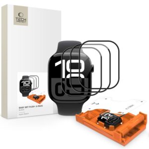 HYBRIDNÍ SKLO TECH-PROTECT EASY SET FLEX+ 3-PACK APPLE WATCH 10 / 11 (42 MM) BLACK