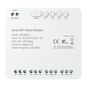 4kanálový spínací modul ZigBee s beznapěťovým kontaktem DC 32 V Avatto ZWSMMD-4-250V