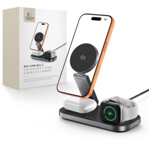 TECH-PROTECT A52 3IN1 MAGNETIC MAGSAFE WIRELESS CHARGER 25W QI2.2 BLACK